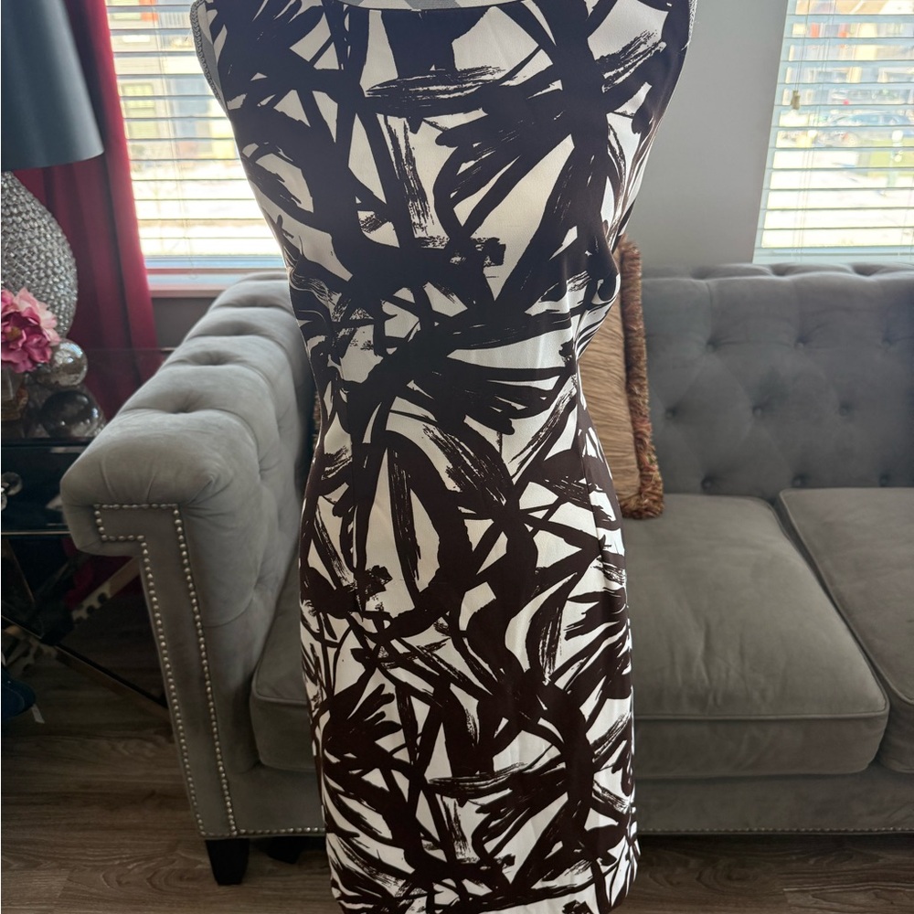 Ronni Nicole Black and White Patterned Dress